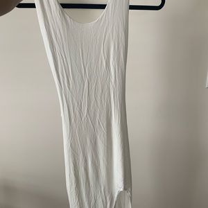 White Thigh Slit Sexy Tank Dress